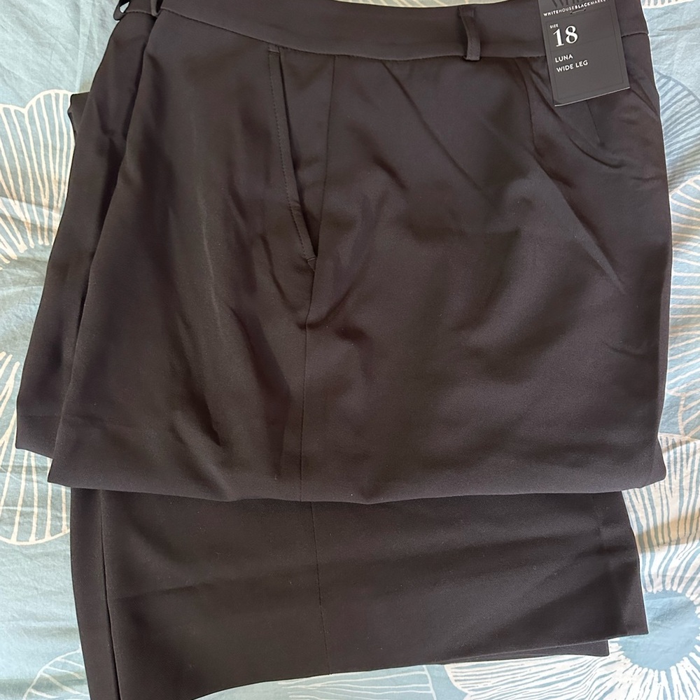 Black Dress Pants Flat Front Full-Length